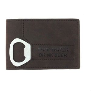 MEN'S WALLET & BOTTLE OPENER "SAVE WATER..."